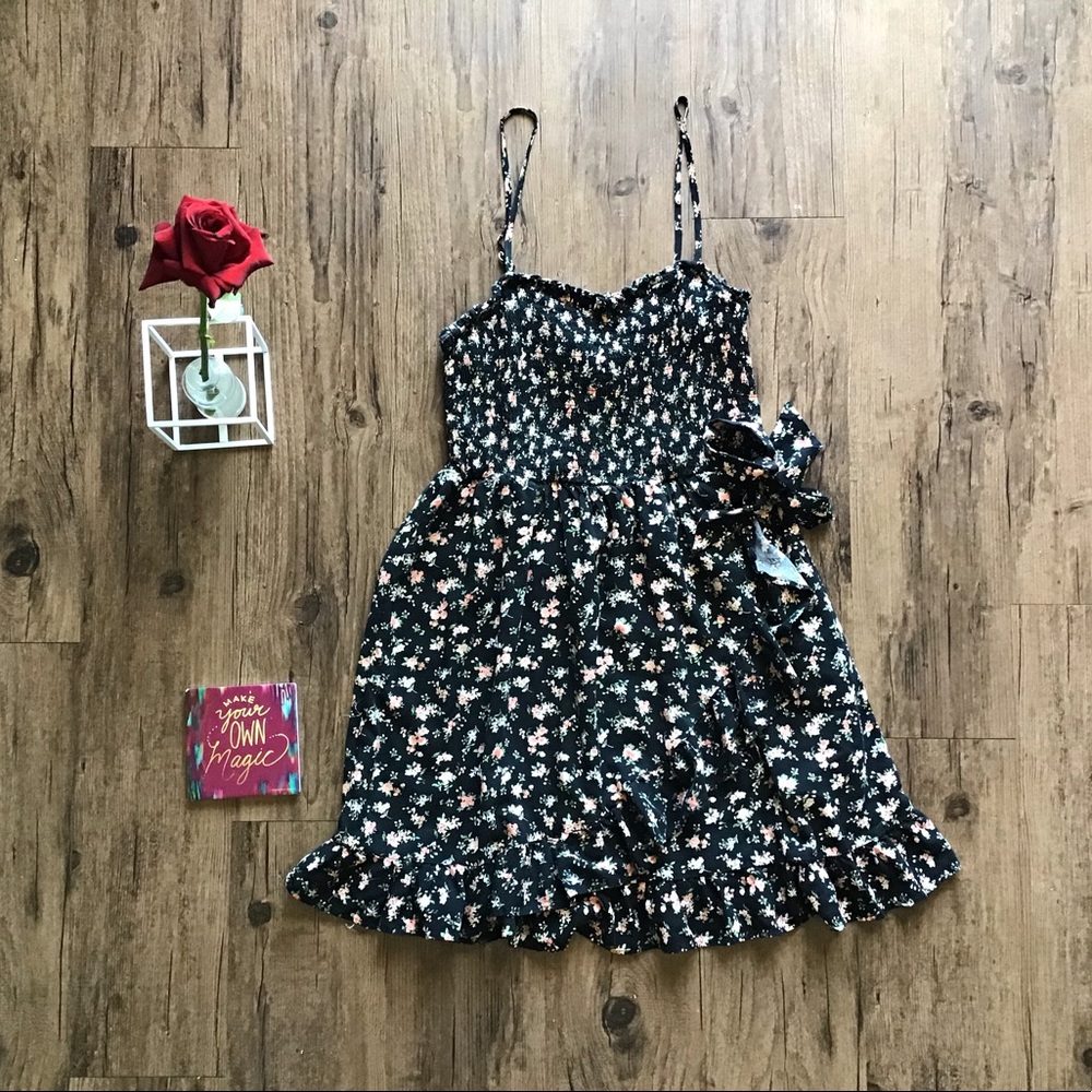 Little Black Floral Summer Dress